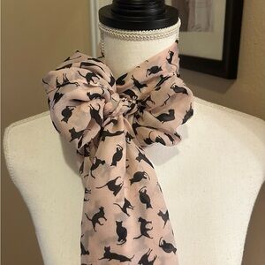 Chic Black Cat Print Scarf